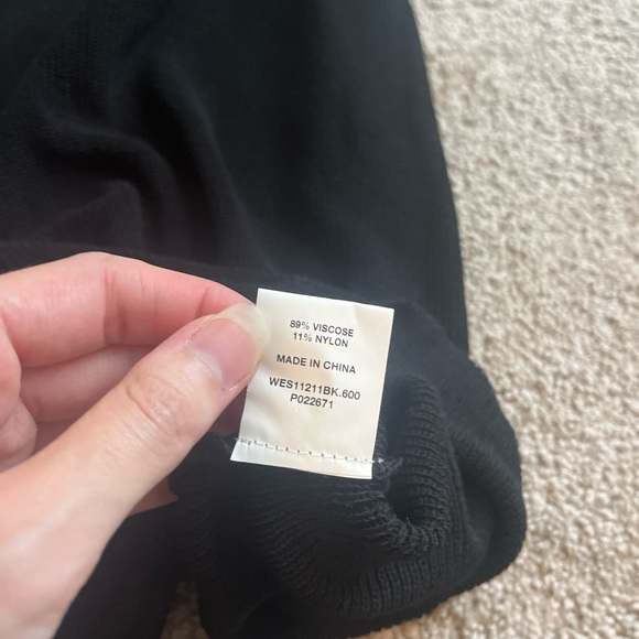 Womens Dissh Asher Black Knit Maxi Dress Slit Size Medium Scoop Neck - Picture 7 of 9